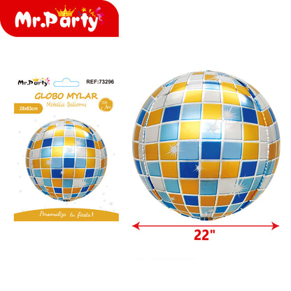 🎉 Globo Mylar Bola Disco & Esfera Retro 3D – Brilla tu Fiesta al Máximo ✨