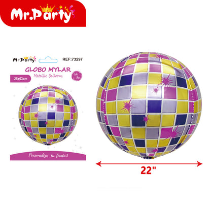 🎉 Globo Mylar Bola Disco & Esfera Retro 3D – Brilla tu Fiesta al Máximo ✨