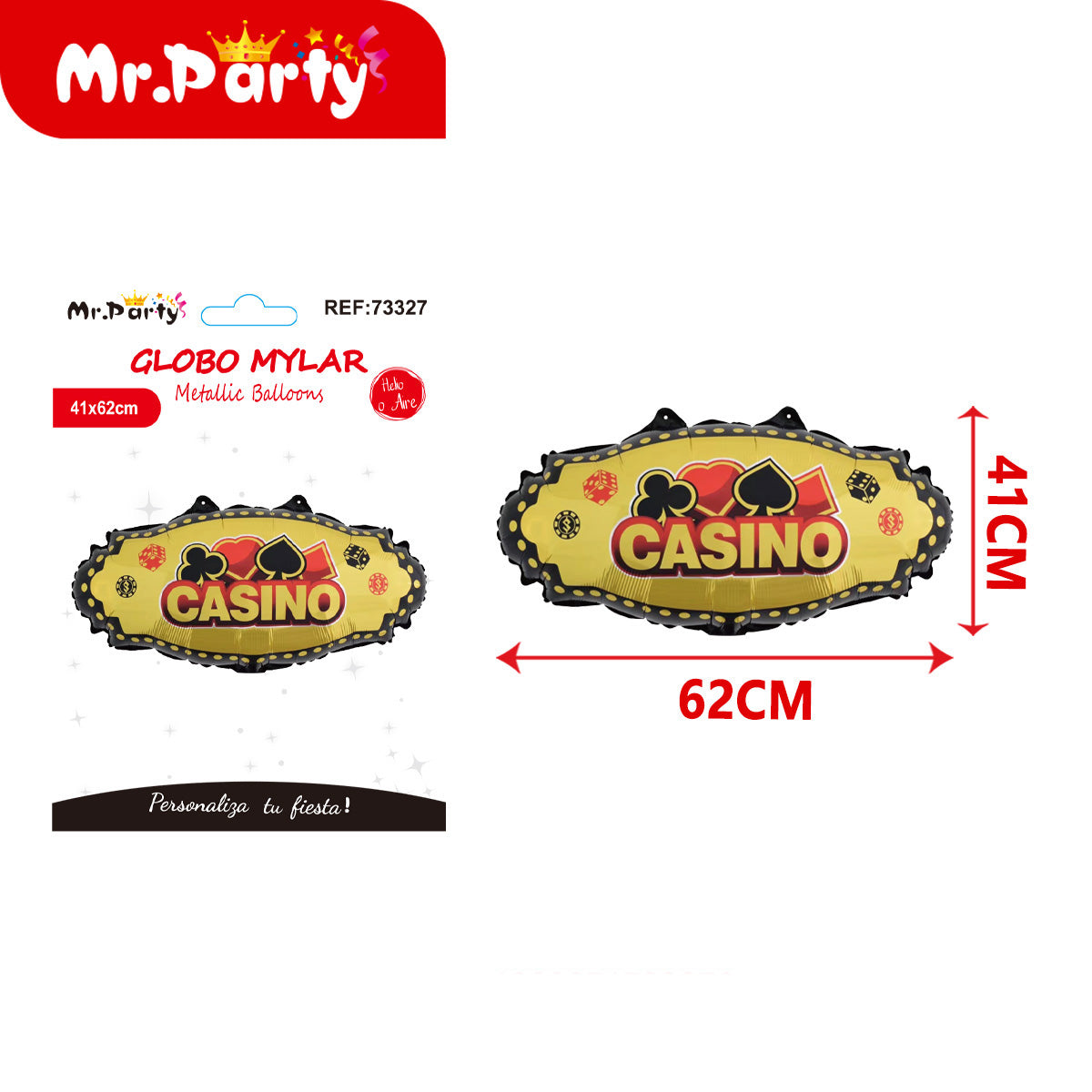 🎉 Globos Mylar Casino & Dinero Mr. Party – Mayoreo 12 pzas Billetes, Cartas, Corazones y Más ✨