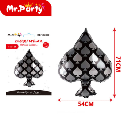 🎉 Globos Mylar Casino & Dinero Mr. Party – Mayoreo 12 pzas Billetes, Cartas, Corazones y Más ✨