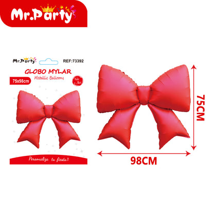 🎀 Globo Mylar Moño Gigante 98cm | Globo Metálico para Decoración | Helio o Aire ✨