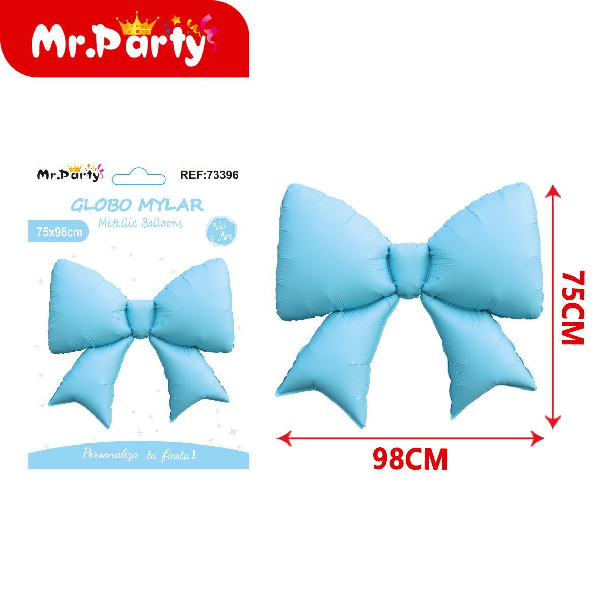 🎀 Globo Mylar Moño Gigante 98cm | Globo Metálico para Decoración | Helio o Aire ✨- Mayoreo 12 paquetes