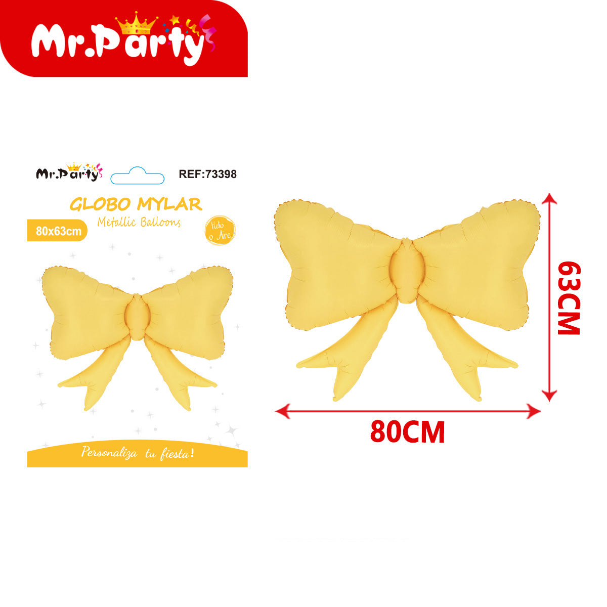 🎀 Globo Mylar Moño Gigante 98cm | Globo Metálico para Decoración | Helio o Aire ✨