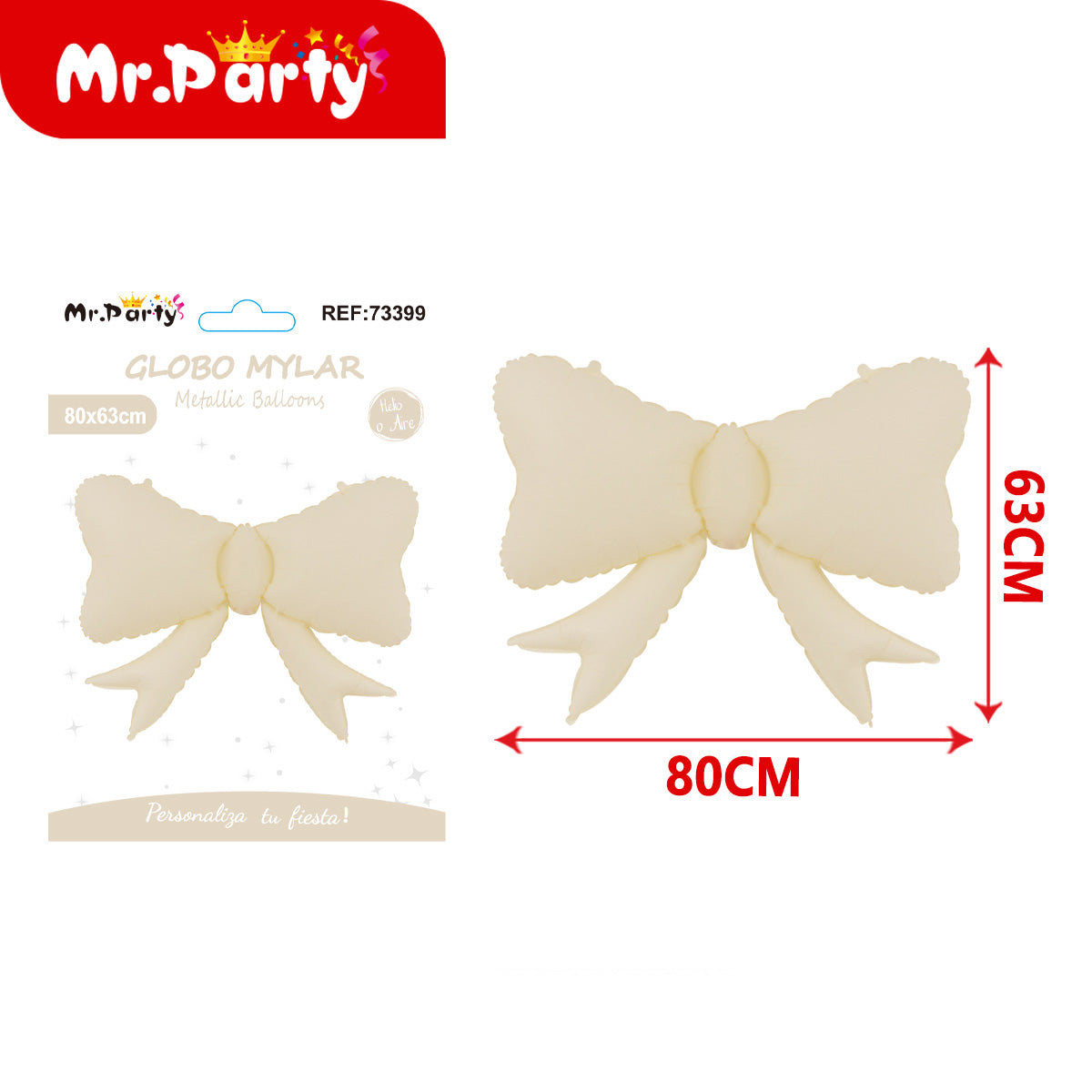 🎀 Globo Mylar Moño Gigante 98cm | Globo Metálico para Decoración | Helio o Aire ✨
