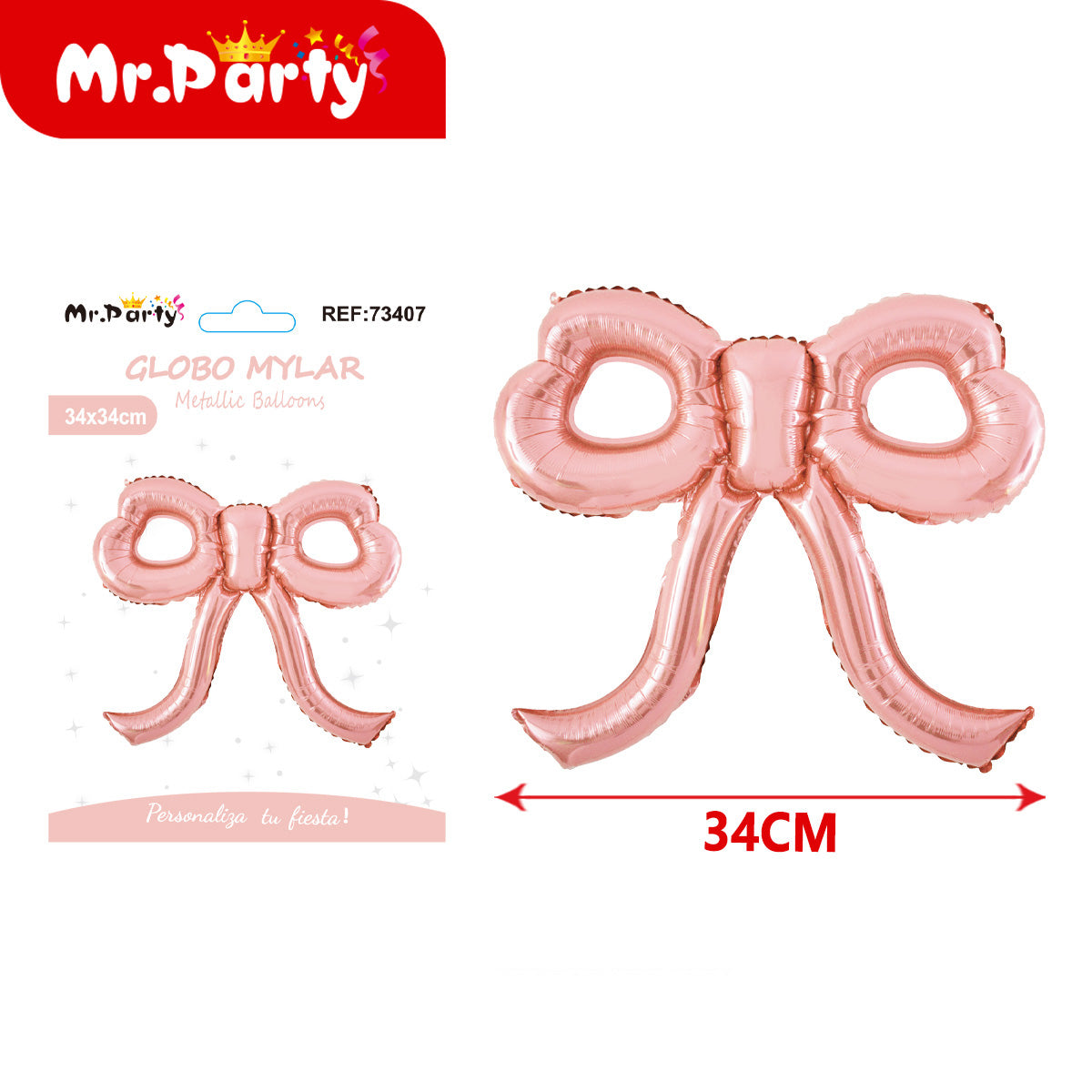 🎀 Globo Mylar Moño Metálico Gigante | Decoración Elegante Mayoreo 12 pzas