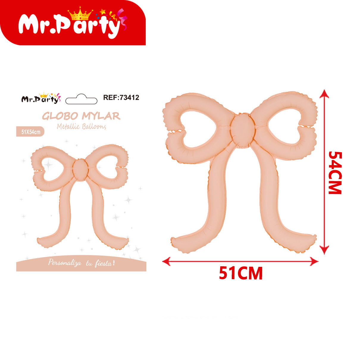 🎀 Globo Mylar Moño Metálico Gigante | Decoración Elegante Mayoreo 12 pzas