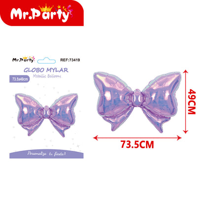 🎀✨ Globo Mylar Moño Gigante Metálico | Decoración para Fiesta, Cumpleaños & Eventos | Helio o Aire