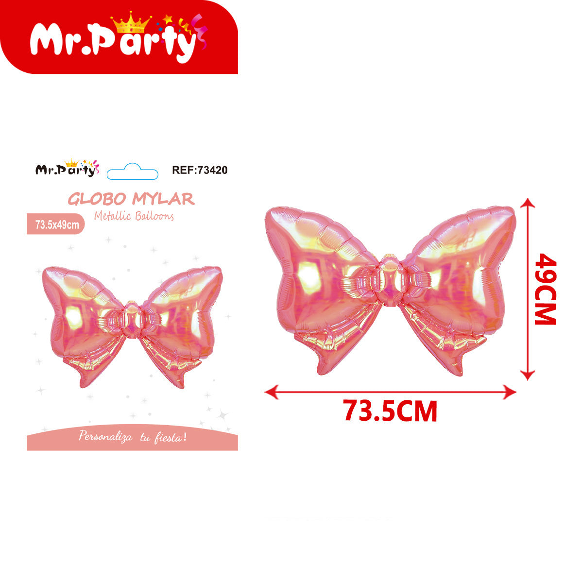 🎀✨ Globo Mylar Moño Gigante Metálico | Decoración para Fiesta, Cumpleaños & Eventos | Helio o Aire