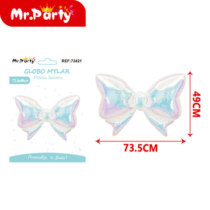 🎀✨ Globo Mylar Moño Gigante Metálico | Decoración para Fiesta, Cumpleaños & Eventos | Helio o Aire- Mayoreo 12 pzas