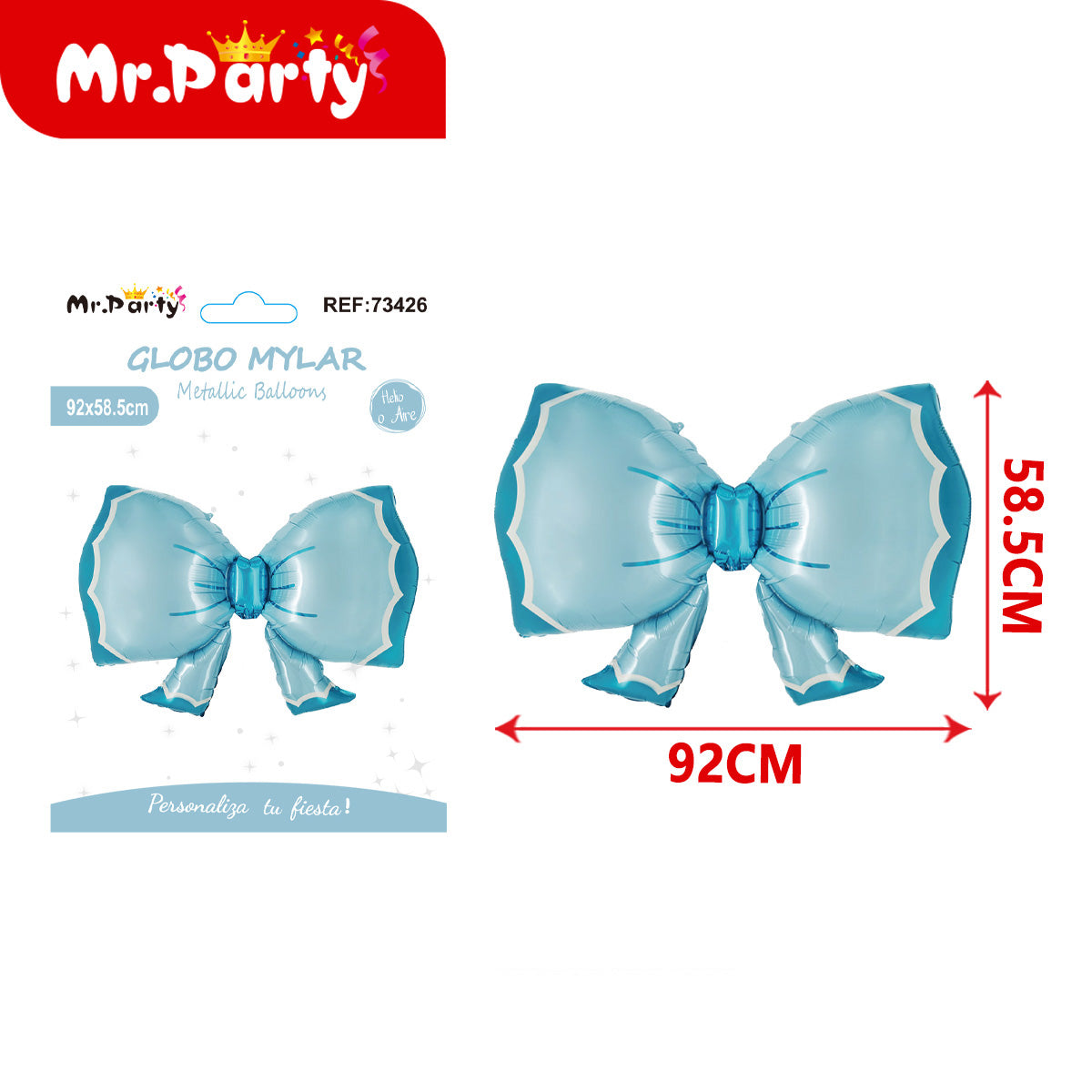 🎀✨ Globo Mylar Moño Gigante Metálico | Decoración para Fiesta, Cumpleaños & Eventos | Helio o Aire