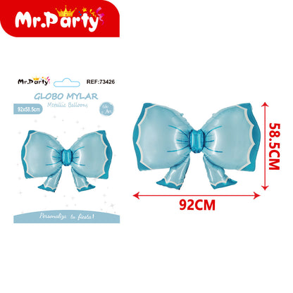 🎀✨ Globo Mylar Moño Gigante Metálico | Decoración para Fiesta, Cumpleaños & Eventos | Helio o Aire