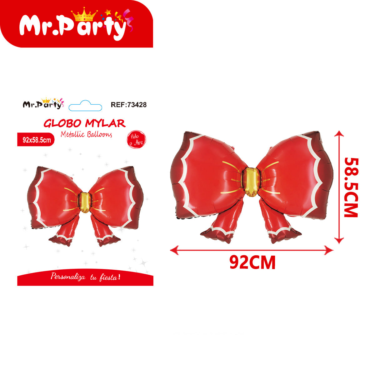 🎀✨ Globo Mylar Moño Gigante Metálico | Decoración para Fiesta, Cumpleaños & Eventos | Helio o Aire