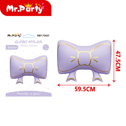 🎀✨ Globo Mylar Moño Gigante Metálico | Decoración para Fiesta, Cumpleaños & Eventos | Helio o Aire