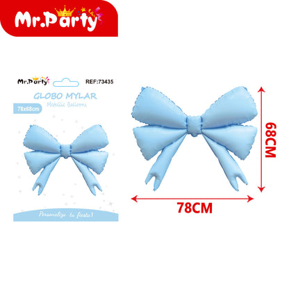 🎀✨ Globo Mylar Moño Gigante Metálico | Decoración para Fiesta, Cumpleaños & Eventos | Helio o Aire- Mayoreo 12 pzas