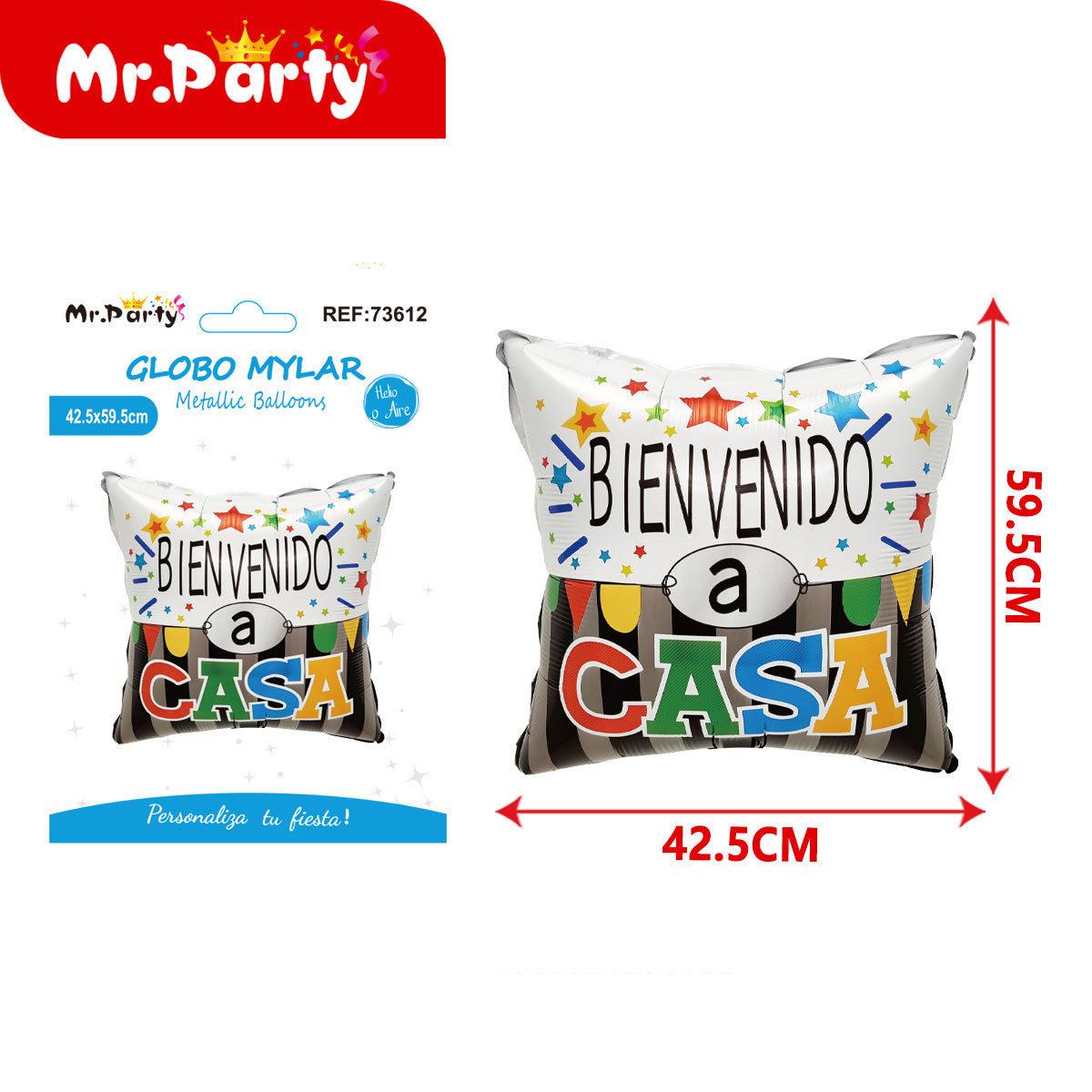 🎈 Globos Mylar con Frases | Bienvenida, Buen Viaje y Feliz Cumpleaños | 18” (45 cm) y 42.5x59.5 cm | Decoración de Fiesta ✨🎉- Mayoreo 12 pzas