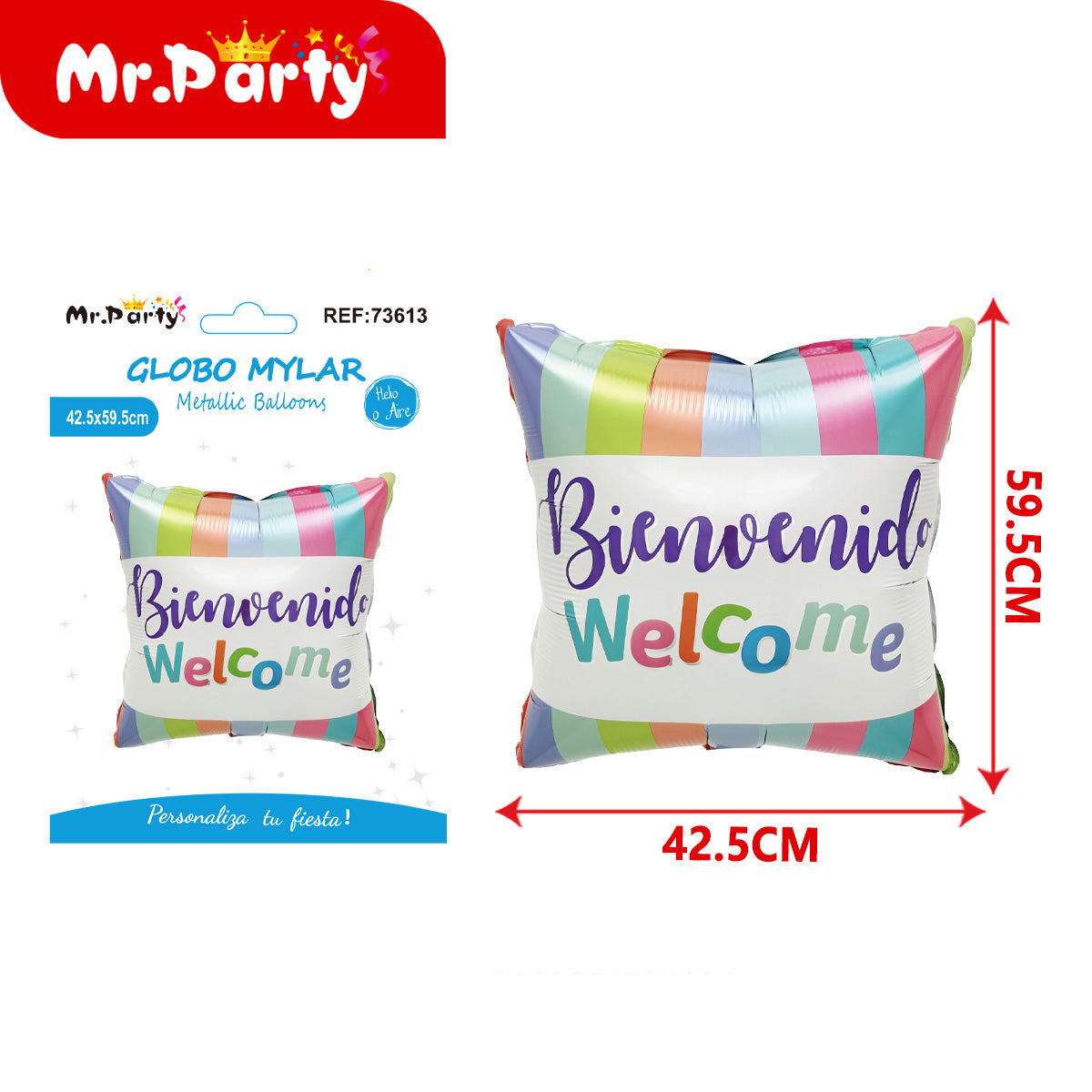 🎈 Globos Mylar con Frases | Bienvenida, Buen Viaje y Feliz Cumpleaños | 18” (45 cm) y 42.5x59.5 cm | Decoración de Fiesta ✨🎉- Mayoreo 12 pzas