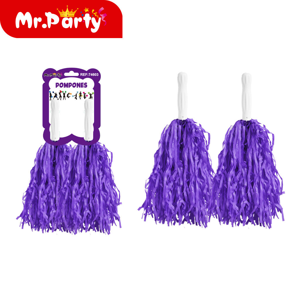 🎉 Pompones de Animación Mr. Party 🎊 | Colores Súper Vivos para Porristas y Fiestas 🥳