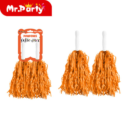 🎉 Pompones de Animación Mr. Party 🎊 | Colores Súper Vivos para Porristas y Fiestas 🥳