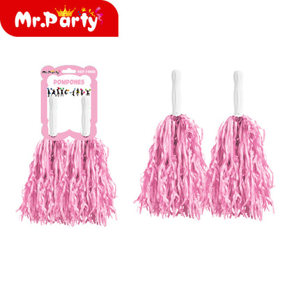🎉 Pompones de Animación Mr. Party 🎊 | Colores Súper Vivos para Porristas y Fiestas 🥳