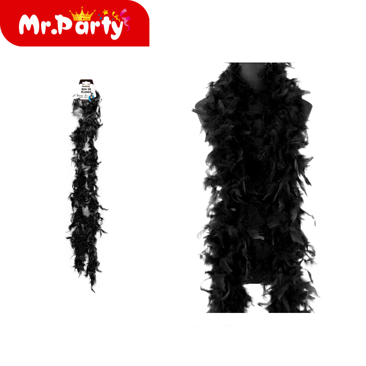 ✨ Boa de Plumas 2m 🎭 Accesorio para Fiesta, Disfraz y Fotos 📸 (Varios Colores)