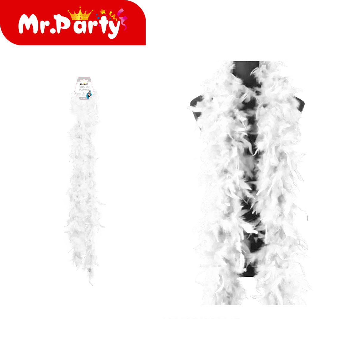 ✨ Boa de Plumas 2m 🎭 Accesorio para Fiesta, Disfraz y Fotos 📸 (Varios Colores)