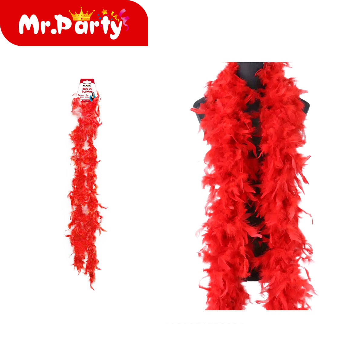 ✨ Boa de Plumas 2m 🎭 Accesorio para Fiesta, Disfraz y Fotos 📸 (Varios Colores)