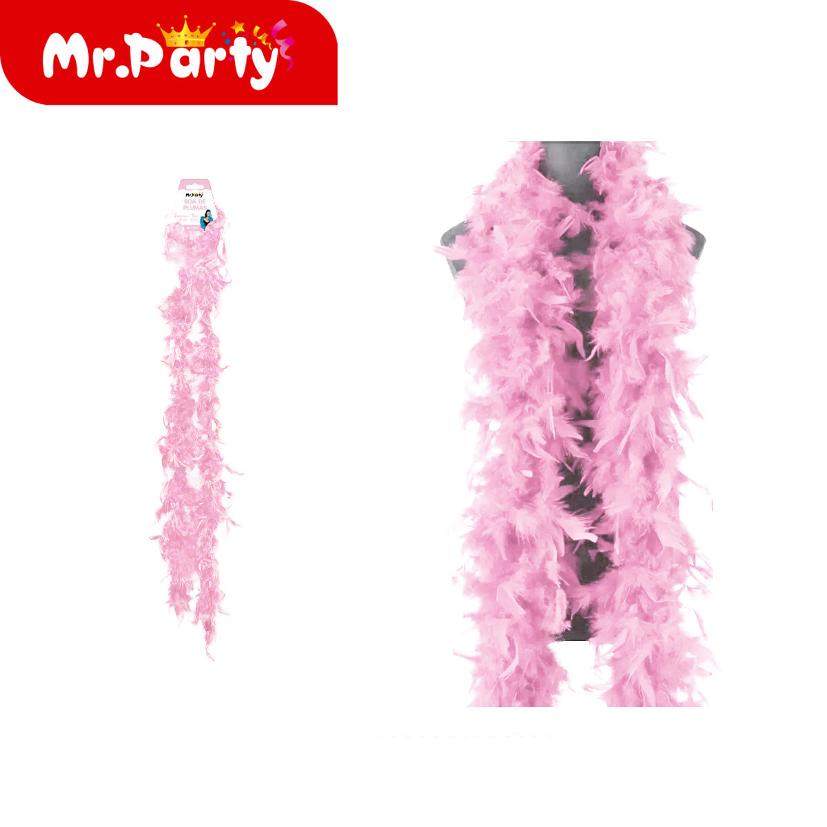 ✨ Boa de Plumas 2m 🎭 Accesorio para Fiesta, Disfraz y Fotos 📸 (Varios Colores)