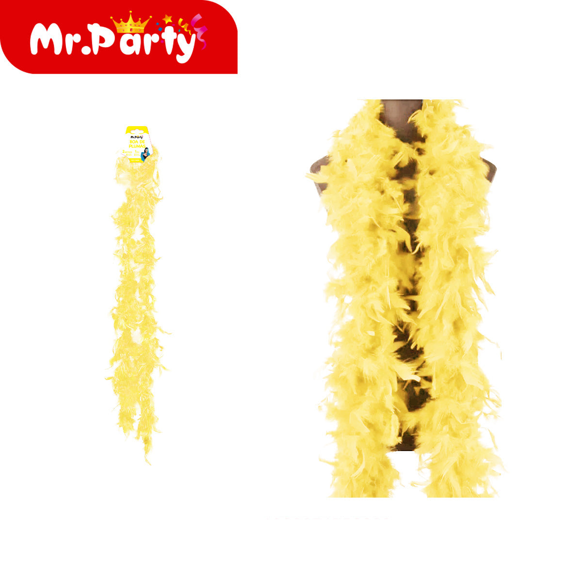 ✨ Boa de Plumas 2m 🎭 Accesorio para Fiesta, Disfraz y Fotos 📸 (Varios Colores)