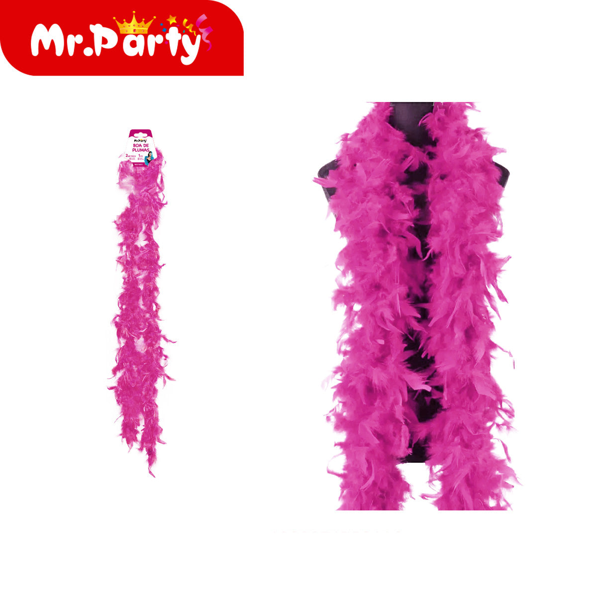 ✨ Boa de Plumas 2m 🎭 Accesorio para Fiesta, Disfraz y Fotos 📸 (Varios Colores)