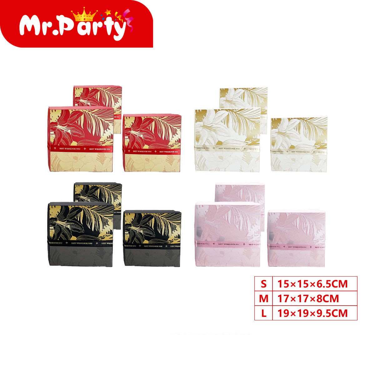 Set Cajas para Regalo 3 en 1 🎁✨ Estilo Lujo Hojas + Listón | Caja dentro de caja (S/M/L)
