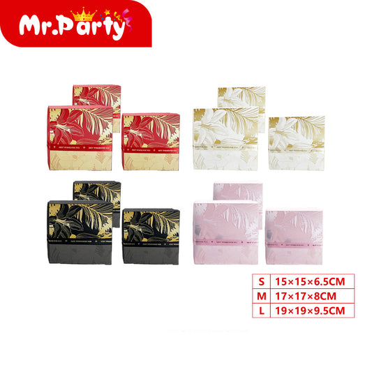 Set Cajas para Regalo 3 en 1 🎁✨ Estilo Lujo Hojas + Listón | Caja dentro de caja (S/M/L)