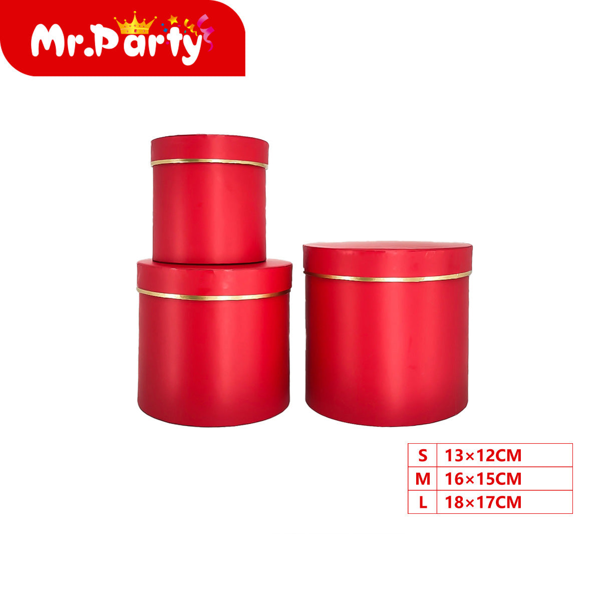 Set Cajas Redondas para Regalo 3 en 1 🎁❤️ Lujo con Borde Dorado | Caja dentro de caja (S/M/L)