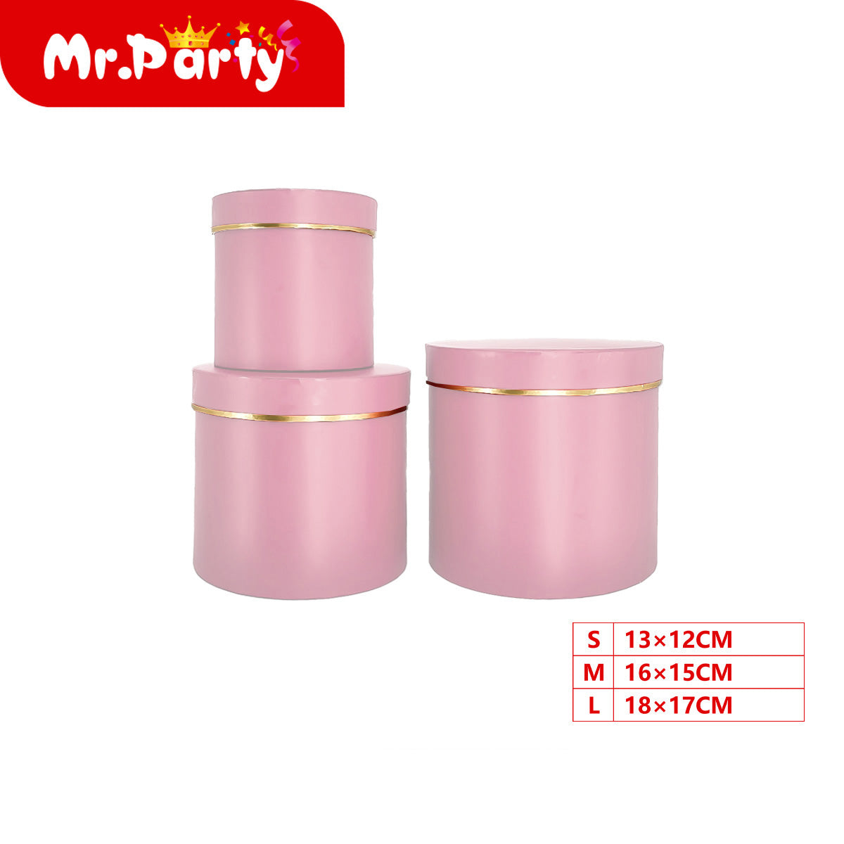 Set Cajas Redondas para Regalo 3 en 1 🎁❤️ Lujo con Borde Dorado | Caja dentro de caja (S/M/L)