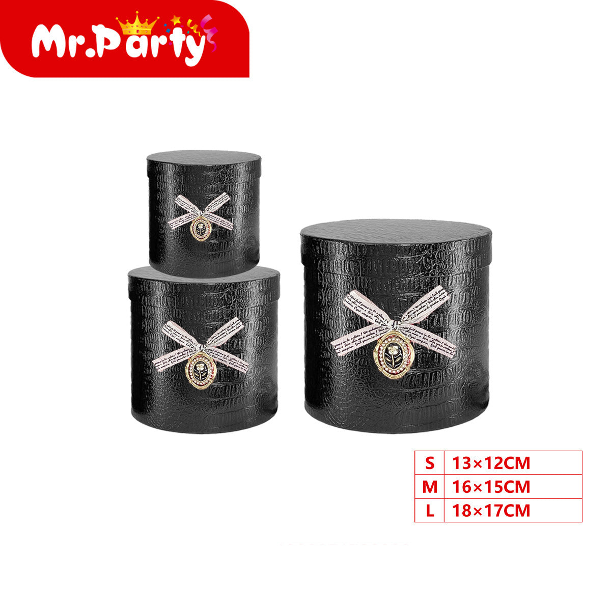 Set Cajas Redondas para Regalo 3 en 1 🎁❤️ Lujo con Borde Dorado | Caja dentro de caja (S/M/L)