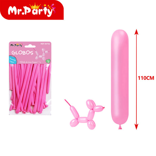 Globo largo de 15 g 15 piezases color rosa (12paquetes)