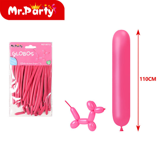 Globo largo de 15 g 15 piezases color rosa y rojo (12paquetes)