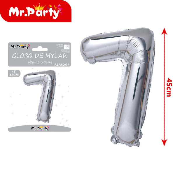 Globo de aluminio plateado de 18 pulgadas versión estadounid (12paquetes)