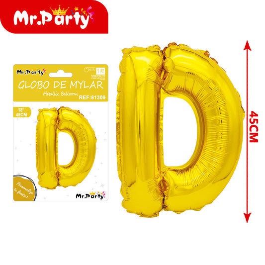 Letra d dorada de 18 pulgadas (pajita de papel + pegamento) (12paquetes)