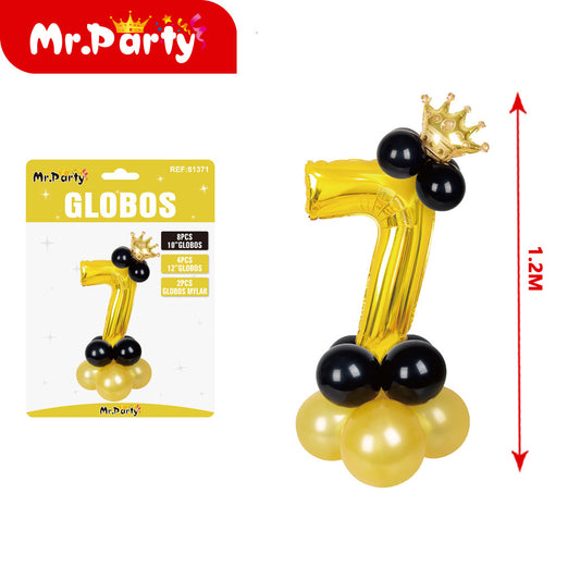 15 globos de látex y película de aluminio dorados con forma (12paquetes)