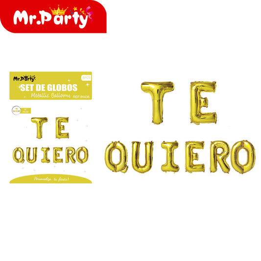 8 tequieros divididos de 16 pulgadas dorados versión estadou (12paquetes)