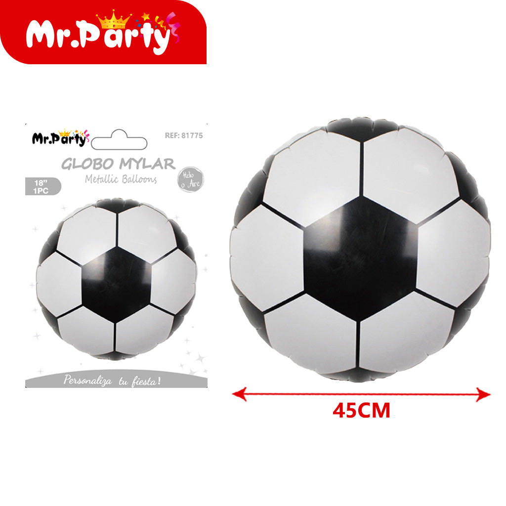 🏆⚽ Globos Mylar Deportivos Mr. Party | Balón de Fútbol, Trofeo #1 y “Happy Birthday” 🎈✨- Mayoreo 12 pzas