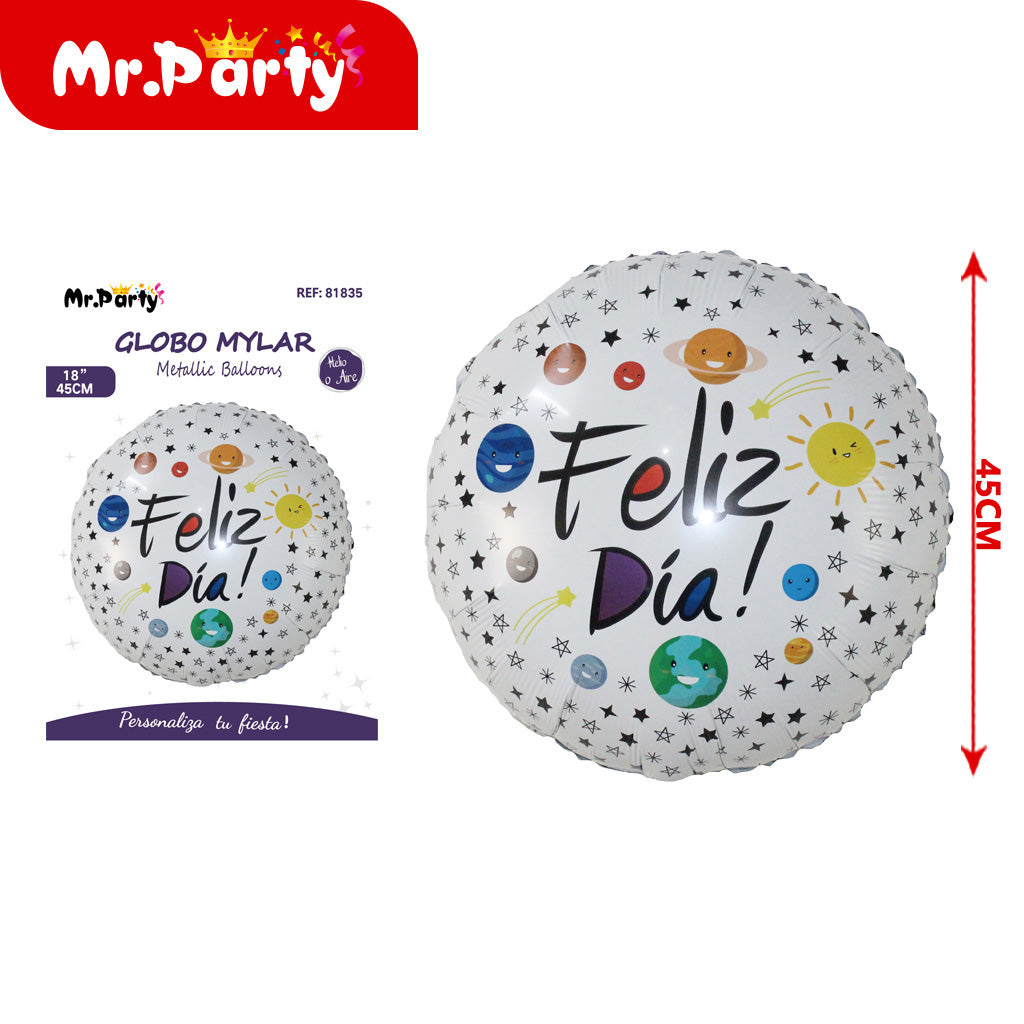 Globos Mylar XXL “Feliz Cumpleaños” / “Feliz Día” 🎈✨ | 45cm–76cm | Corona, Estrella y Diseños