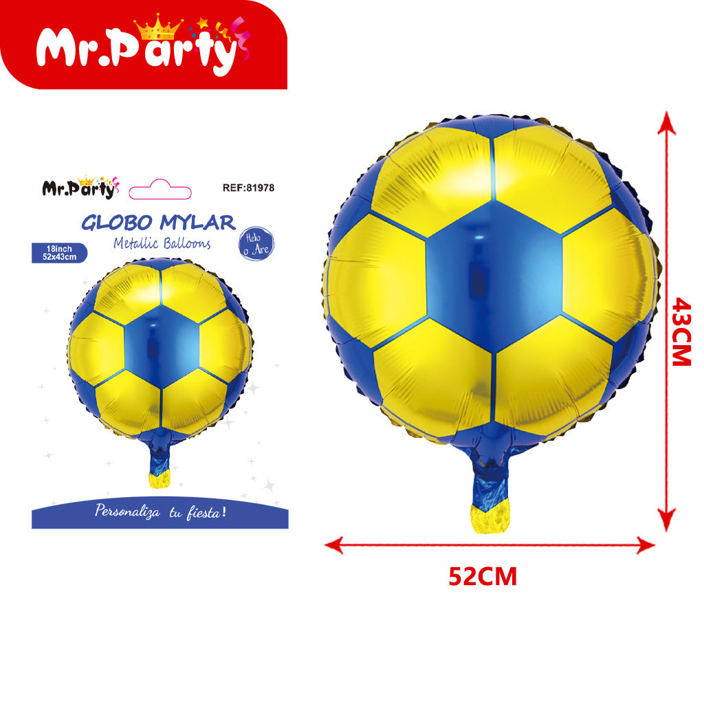 🏆⚽ Globos Mylar Deportivos Mr. Party | Balón de Fútbol, Trofeo #1 y “Happy Birthday” 🎈✨