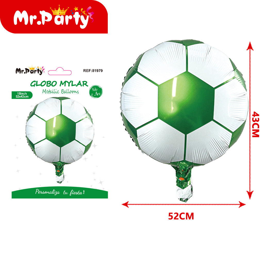 🏆⚽ Globos Mylar Deportivos Mr. Party | Balón de Fútbol, Trofeo #1 y “Happy Birthday” 🎈✨