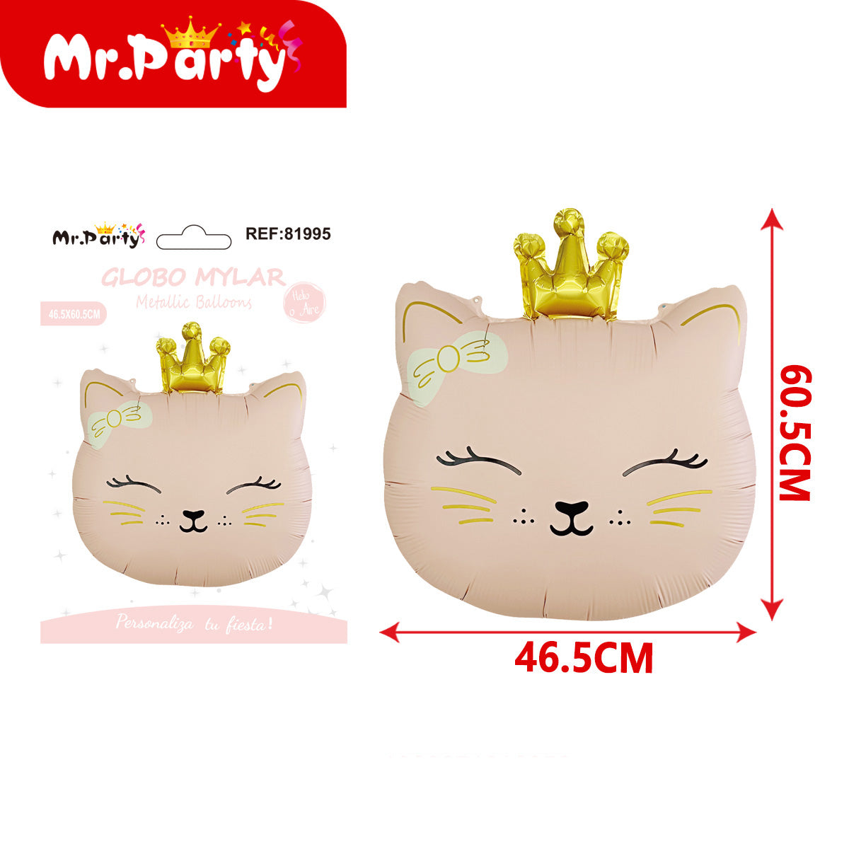 🎈🐻✨ Globo Mylar Gigante de Animalitos Kawaii | Osito, Gatito y León | Decoración Baby Shower y Cumpleaños