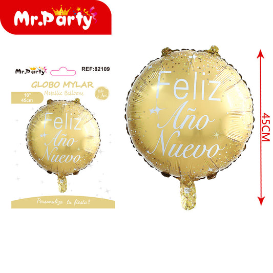 Bola de feliz año nuevo de 18" (12paquetes)