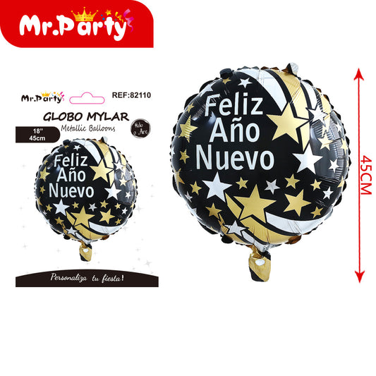 Bola de feliz año nuevo de 18" (12paquetes)