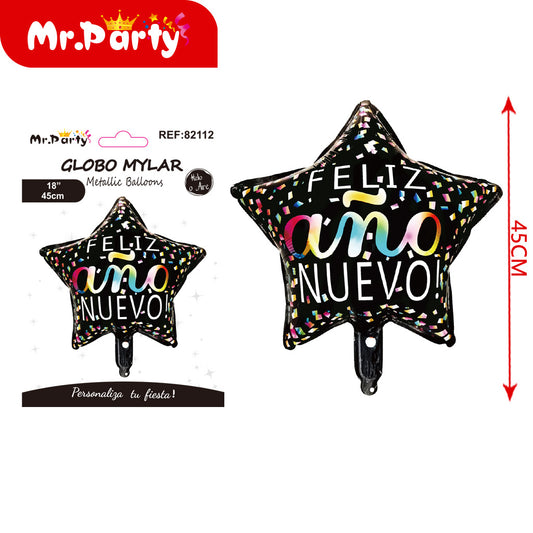 Estrella de cinco puntas de papel de aluminio de 18" con tex (12paquetes)