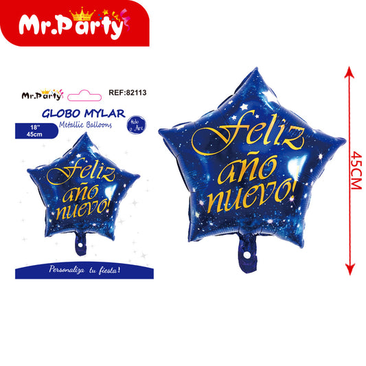 Estrella de cinco puntas de papel de aluminio de 18" con tex (12paquetes)