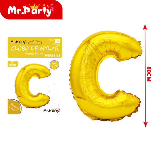 Letra c dorada gruesa de 32 pulgadas (pajilla de papel + peg (12paquetes)